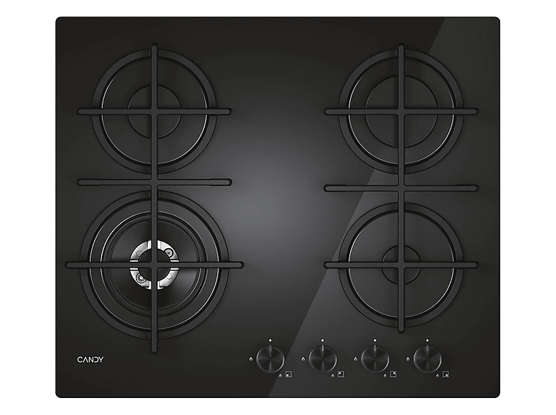 CANDY CVG6BF4WTB — Placa de gas, 595 mm, Negro, 4 zone(s) zonas