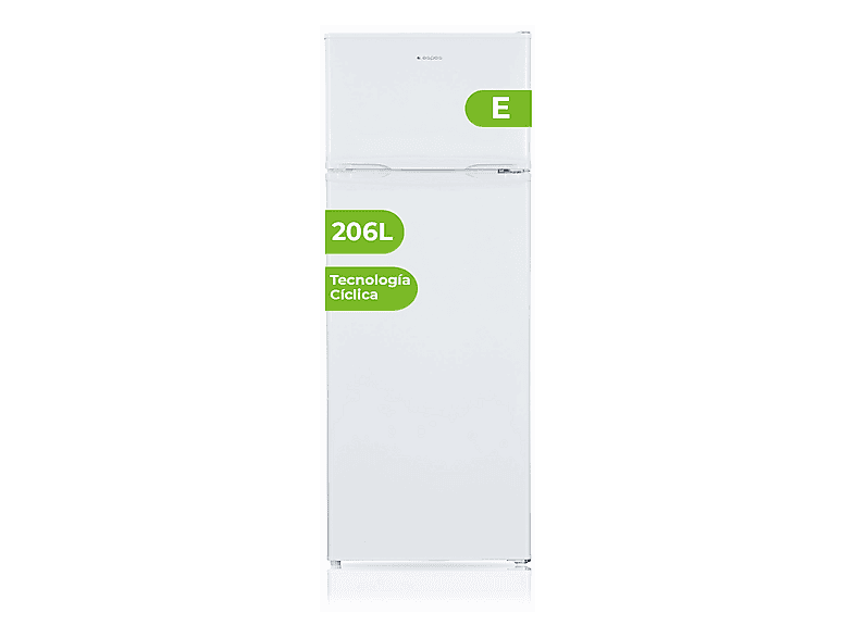 ASPES AF145503E — Frigorífico dos puertas, Altura 1430 mm, Blanco, Capacidad 206 l