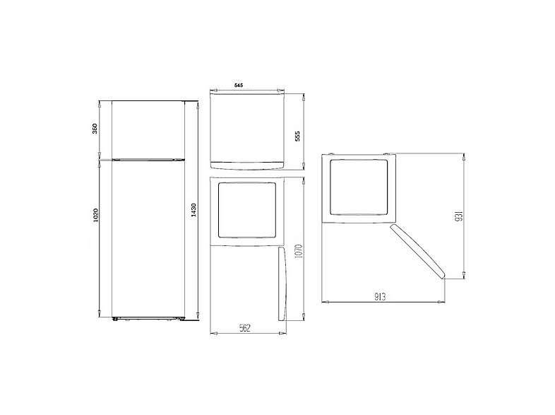 ASPES AF145503E — Frigorífico dos puertas, Altura 1430 mm, Blanco, Capacidad 206 l, vista 7