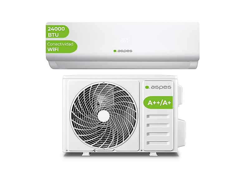 ASPES AAAS1200W — Aire acondicionado Split 1x1, 12000 fg/h, Función Inverter
