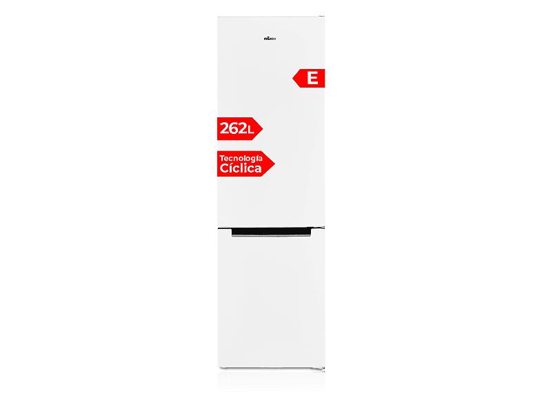 NILSON NC185500E — Frigorífico combinado, Altura 180 cm, Blanco, Capacidad 262 l
