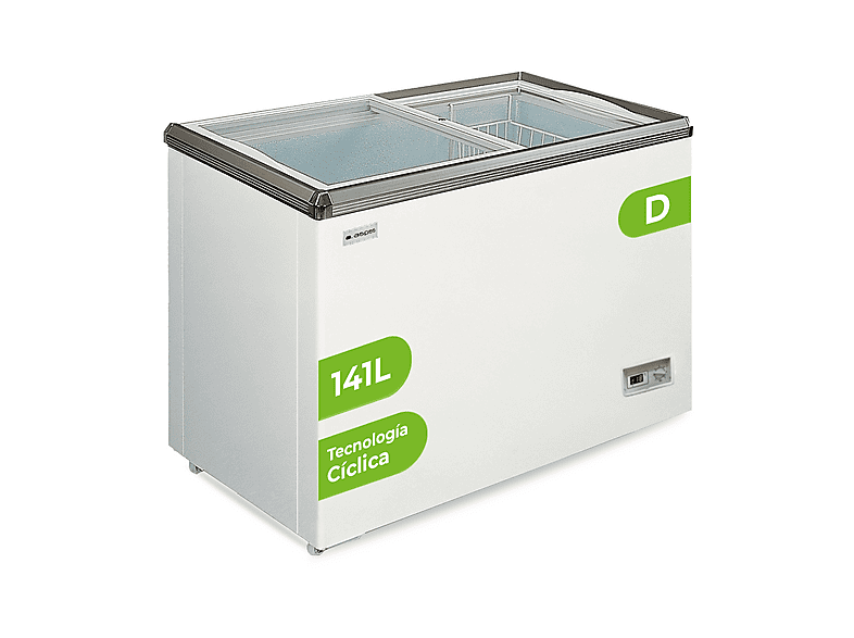 ASPES ACHH1501DDCG — Congelador horizontal, 78,4 cm, Blanco, 141 l
