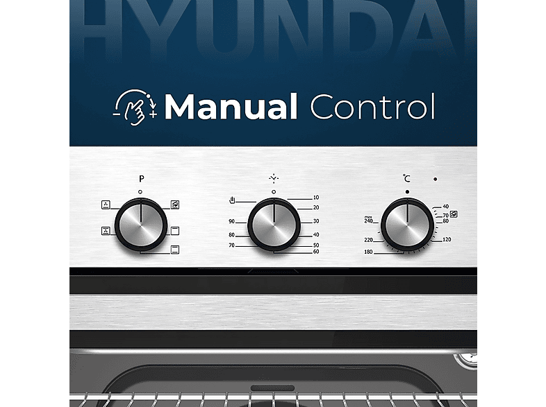 HYUNDAI HHM4700X — Horno multifunción, 59,6 cm, Integrado + Libre instalación, 60 l, vista 3