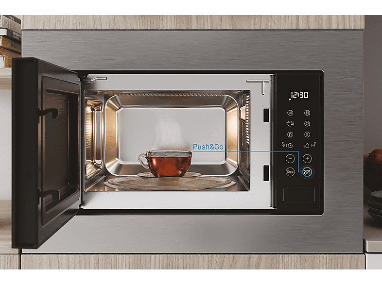 INDESIT MWI 120 GX.1 — Microondas integrable, 800 W, 6 potencia, Acero inoxidable, vista 5