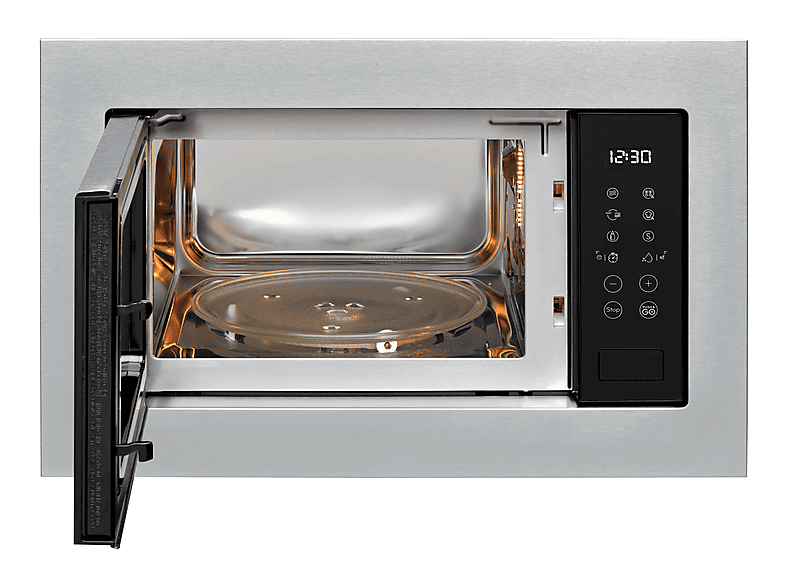INDESIT MWI 125 GX.1 — Microondas integrable, 1000 W, 7 potencia, Acero inoxidable, vista 2