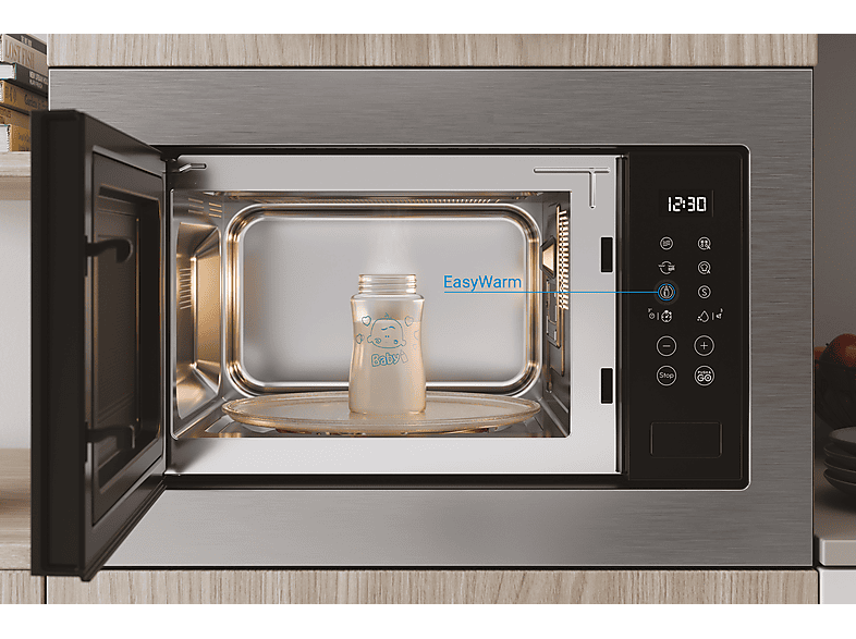 INDESIT MWI 125 GX.1 — Microondas integrable, 1000 W, 7 potencia, Acero inoxidable, vista 6