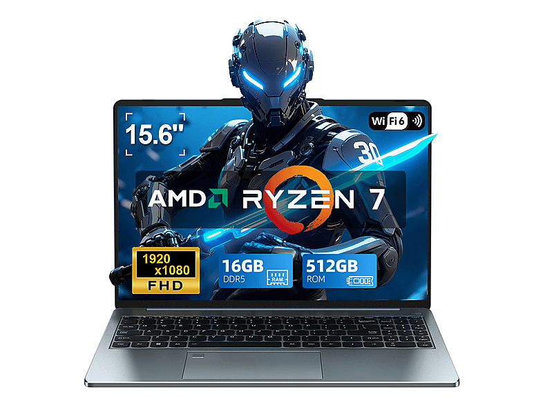 VANWIN NS2152R-RT — Portátil, 16 GB RAM, 512 GB SSD, Radeon™ 680M, Gris