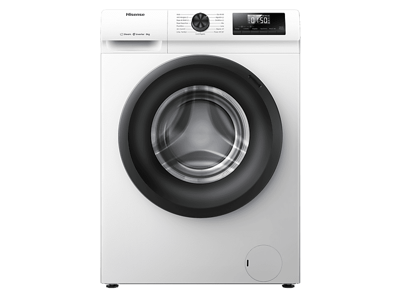 HISENSE WF1Q8041BW — Lavadora carga frontal, 8 kg, Blanco, 1400 Rpm, Función Vapor
