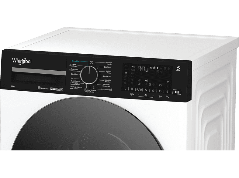 WHIRLPOOL WPM 07W ADS SPT — Lavadora carga frontal, 10 kg, Blanco, 1400 rpm, 11 Programas, vista 10