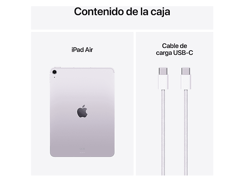 APPLE iPad Air (2025) — Tablet, 1TB, Púrpura, 11", WiFi+CELL, vista 10