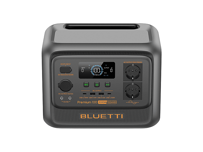 BLUETTI Premium 100 V2 — Estación de energía, 2x2000W, 1024Wh, vista 2
