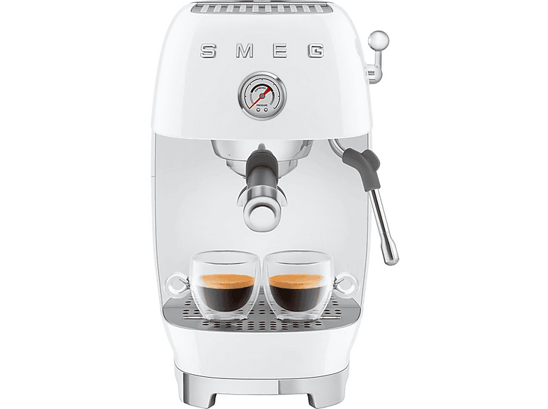 SMEG ECF03WHEU — Cafetera espresso, 1650 W, Blanco, 15 bar, 2 tazas, vista 6