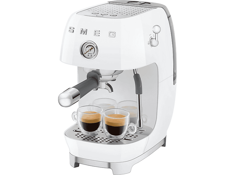 SMEG ECF03WHEU — Cafetera espresso, 1650 W, Blanco, 15 bar, 2 tazas, vista 7
