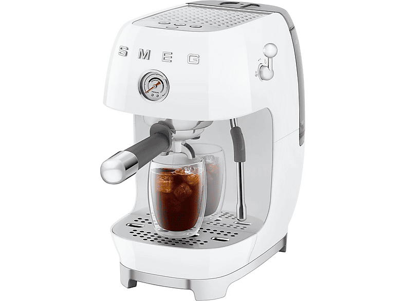 SMEG ECF03WHEU — Cafetera espresso, 1650 W, Blanco, 15 bar, 2 tazas, vista 8