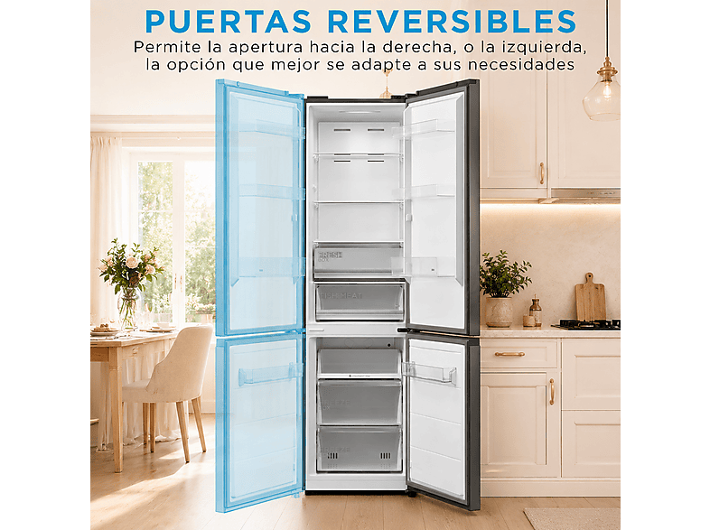 MIDEA Space Master MDRB600MME46, Capacidad Extra 443L — Frigorífico Combi, 201 cm altura, Inox, Total No Frost, Cajón 0º, vista 21