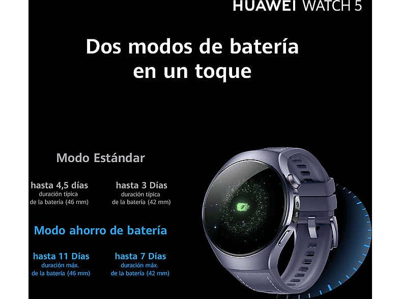 HUAWEI Watch 5 — Smartwatch, 46mm, 32 GB, Morado, NFC (ref. 1598838), vista 7
