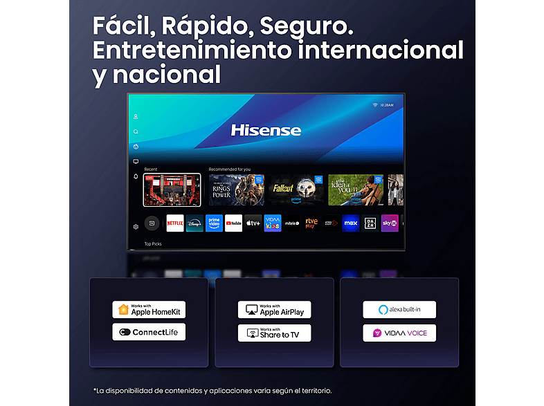 HISENSE 75U7Q PRO/MINILED/165HZ — TV Mini LED 75", Negro, UHD 4K, Smart TV, vista 8
