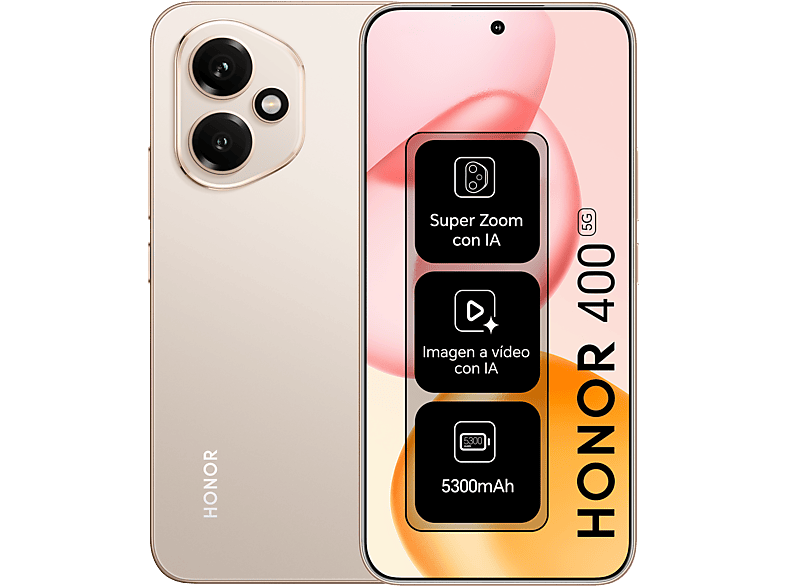 HONOR 400 5G — Smartphone, 256GB, 8GB RAM, 5300 mAh, Desert Gold, vista 2