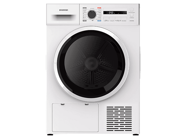 INFINITON SD-BC7EWL — Secadora bomba de calor, 7 kg, 16 programas, Antiarrugas, Blanco