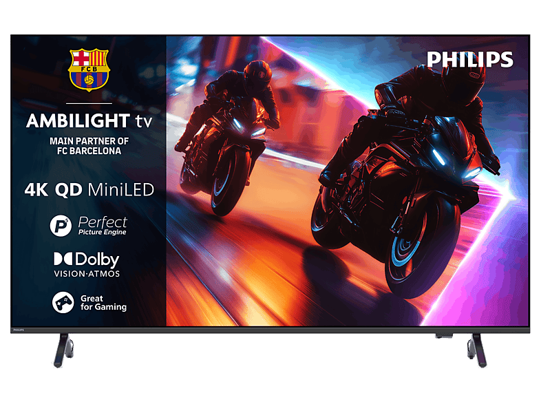 PHILIPS Ambilight TV 65MLED920 4K QD MiniLED 164cm 65" Smart TV Dolby Vision y Dolby Atmos Titan OS — TV Mini LED 65", Negro
