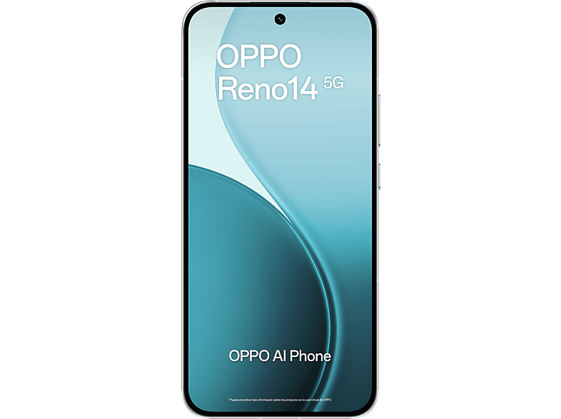 OPPO Reno14 — Smartphone, 512 GB, 12 GB RAM, 6000 mAh, Opal White, vista 2
