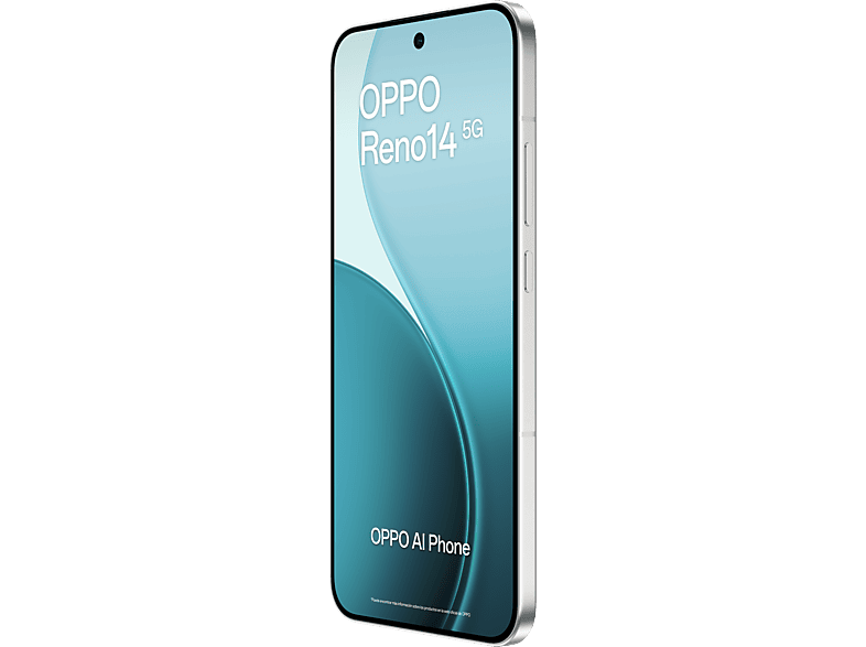 OPPO Reno14 — Smartphone, 512 GB, 12 GB RAM, 6000 mAh, Opal White, vista 3