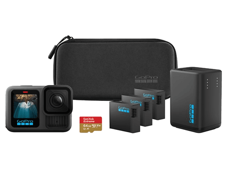 GOPRO — Cámara deportiva, Negro, Pack GoPro Hero 13 Black Power Bundle, HyperSmooth 6.0, 5.3 K