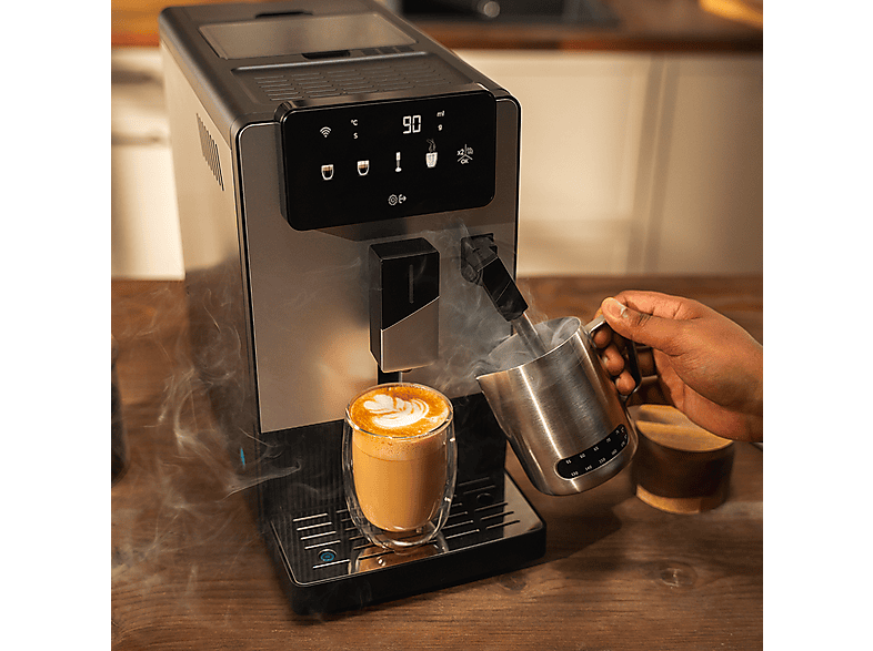 CECOTEC Cremmaet Steam — Cafetera superautomática, 1300W, Depósito 1.1L, Vaporizador, Negro, vista 4