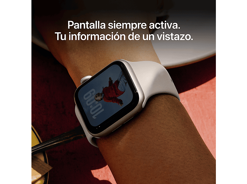 APPLE Watch SE 3 (2025) — Smartwatch, 44 mm, GPS, Caja de aluminio Medianoche, Correa deportiva Medianoche, vista 5