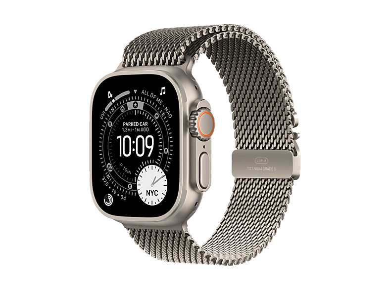 APPLE Watch Ultra 3 (2025) — Smartwatch, 49 mm, GPS+CEL, Caja de Titanio Natural, Correa Titanium Milanese Loop Natural (ref. 1606348)