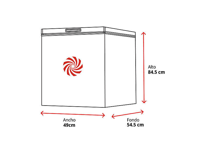 CANDY CHAE 1002E — Congelador horizontal, 97L, Altura 84.5 cm, Cíclico, Blanco, vista 2