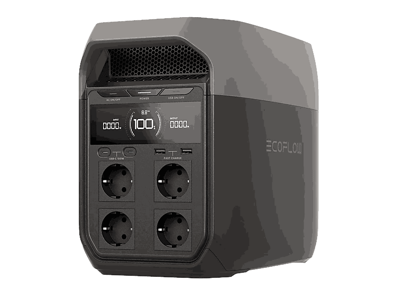 ECOFLOW Delta 3 — Estación de energía, 1800 W, Bluetooth, Negro, 1024 Wh