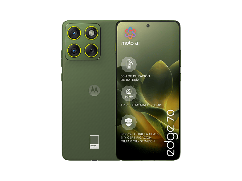 MOTOROLA edge 70 — Smartphone, 512 GB, 12 GB RAM, 5200 mAh, Bronze Green