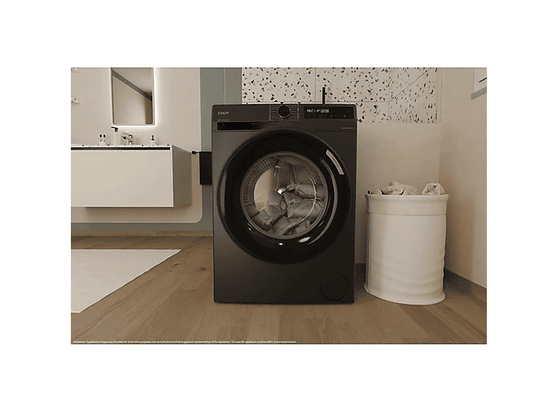 CANDY BR 48SBL6G-S — Lavadora carga frontal, 8 kg, Inverter, Plata, 1400 rpm, vista 8