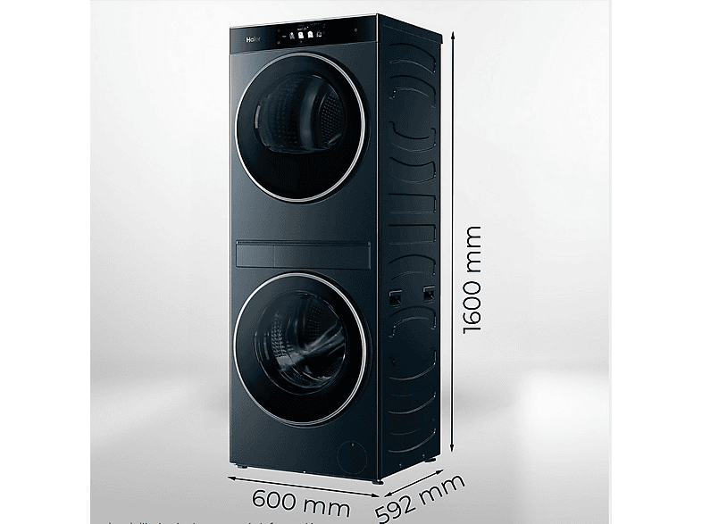HAIER CLC108GNU1 — Lavadora secadora, Torre de lavado 10 kg+8 kg, Autodosificación, Antracita, 1400 rpm, vista 2