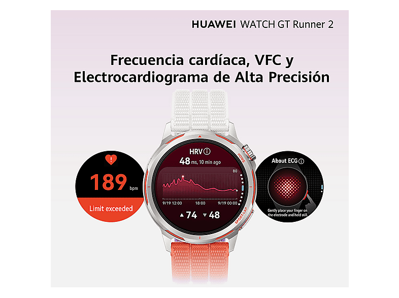 HUAWEI WATCH GT Runner 2 — Smartwatch, Azul, Reloj Inteligente con GPS Ultra Preciso en runnning, 14 días Autonomía, Maratón Mode, vista 10