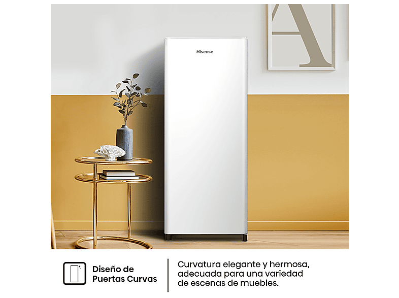 HISENSE RR220D4BWE — Frigorífico una puerta, Cíclico, 126.5 cm, 165 L, Blanco, vista 10