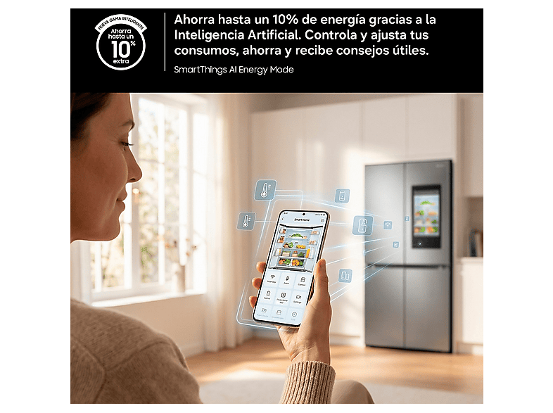 SAMSUNG Bespoke AI RB34C775CB1/EF — Frigorífico combi, 185.3 cm, Grafito, Total No Frost, 344 l, vista 9