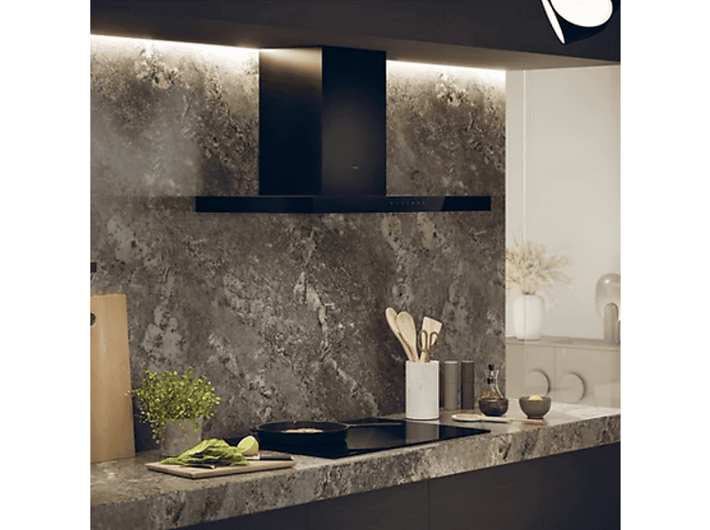 HAIER HATS9BCS6BVOC — Campana decorativa, 4 velocidades, 733 m³/h, 90 cm, Negro, vista 6