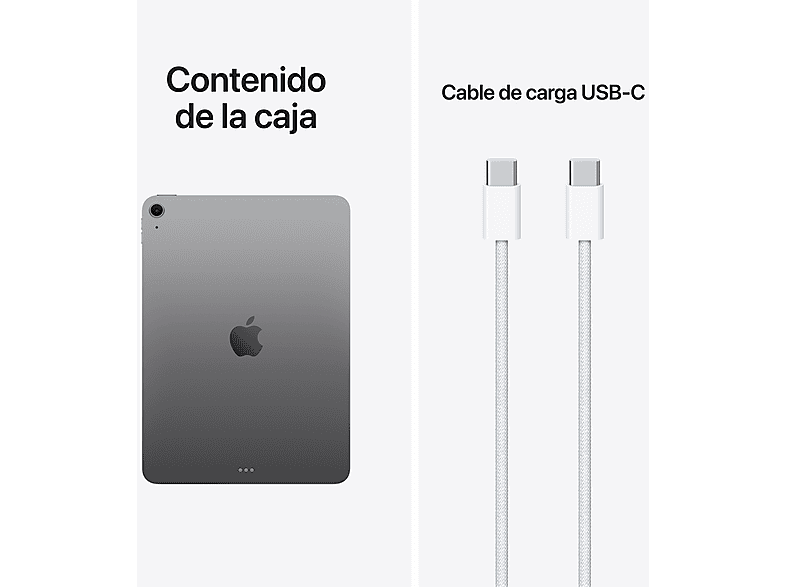 APPLE iPad Air (2026) — Tablet, 256 GB, Gris Espacial, 11" Liquid Retina, WIFI, vista 10