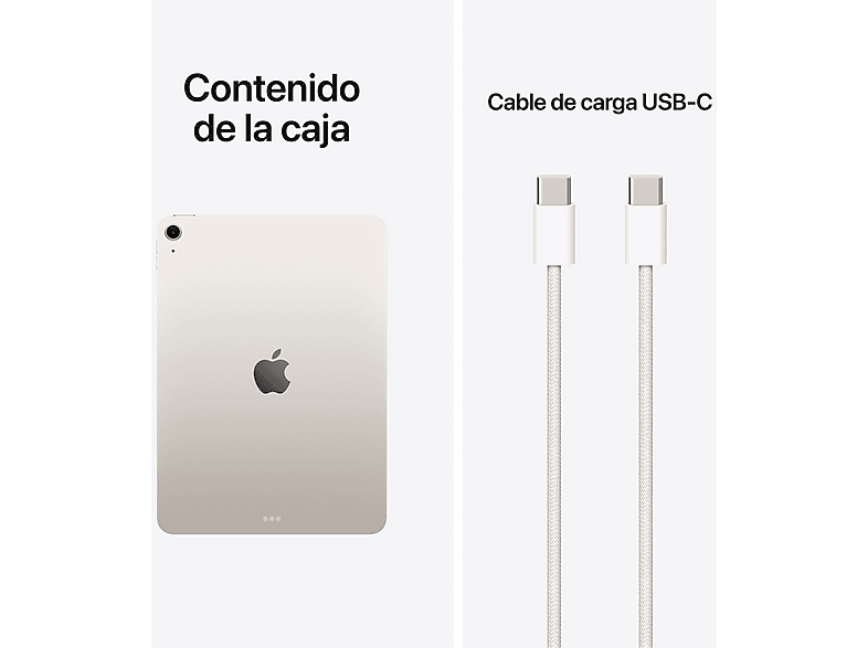 APPLE iPad Air (2026) — Tablet, 256 GB, Blanco, 11" Liquid Retina, WIFI, vista 10