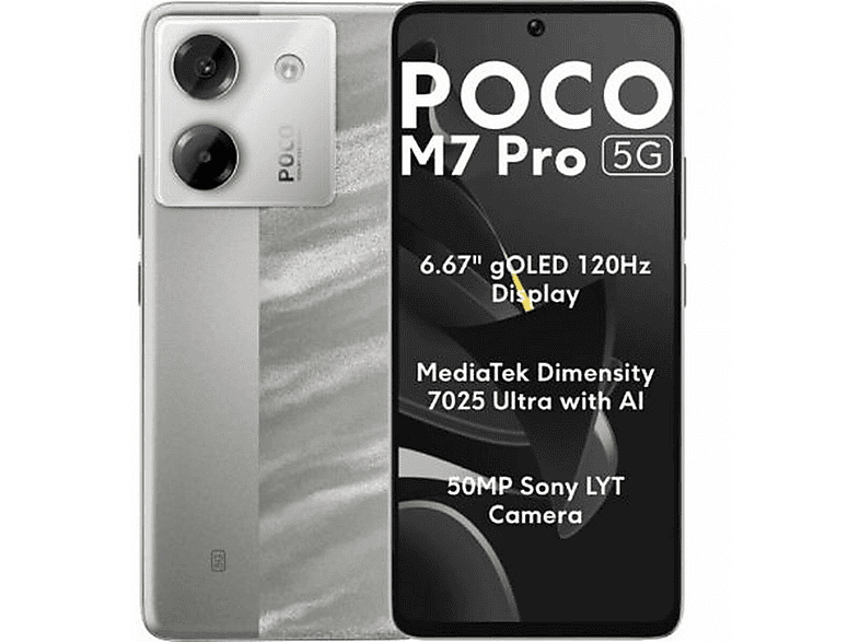 XIAOMI POCO M7 Pro — Smartphone, Plata, 512 GB, 12 GB RAM, 120 Hz
