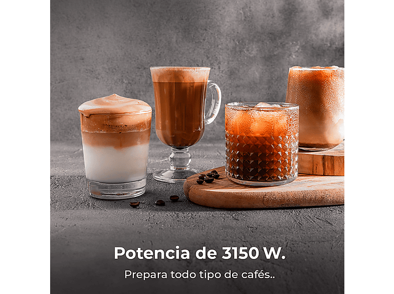 CECOTEC Baristeo Brava — Cafetera express, 3150 W, Portafiltro 58 mm, Manómetro, Depósito 2,5 L, vista 7