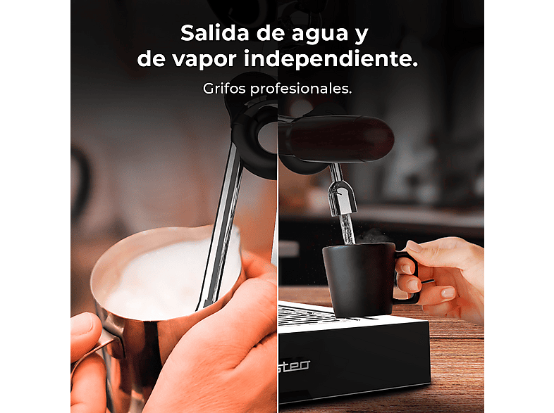 CECOTEC Baristeo Brava — Cafetera express, 3150 W, Portafiltro 58 mm, Manómetro, Depósito 2,5 L, vista 11