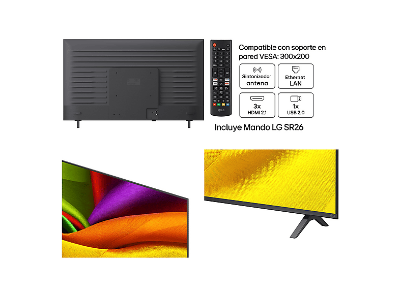 LG 43NU850B6LA — TV LED 43", Negro, UHD 4K, Procesador Inteligente α7 AI Processor 4K Gen9, Smart TV, vista 7