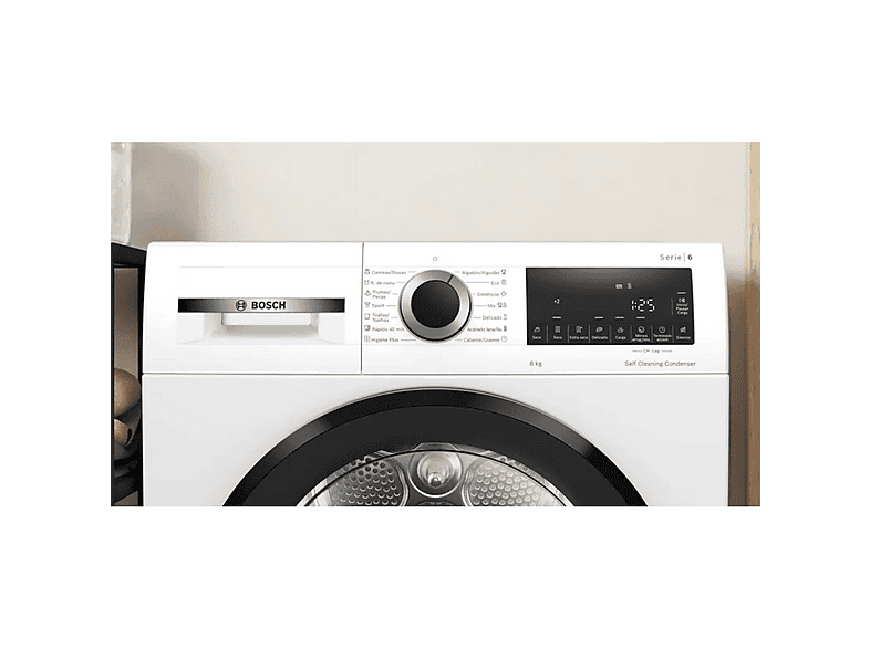 BOSCH WQG235D1ES — Secadora bomba de calor, Eléctrico, 8 kg, 15 programas, Blanco, vista 3