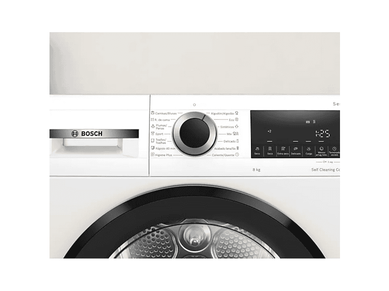 BOSCH WQG235D1ES — Secadora bomba de calor, Eléctrico, 8 kg, 15 programas, Blanco, vista 5