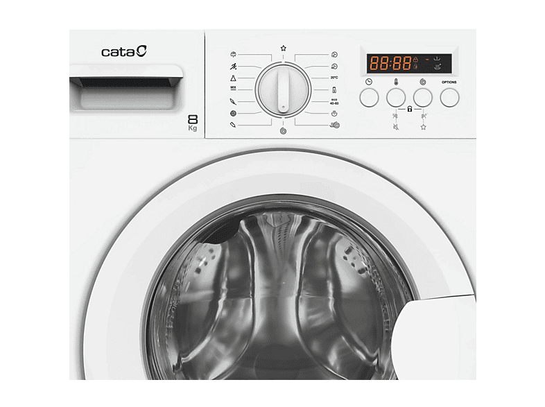 CATA LI 08015 — Lavadora integrable, 8 kg, 16 programas, Blanco, vista 2