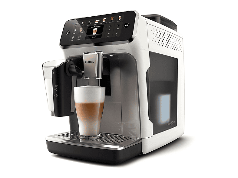 PHILIPS 5500 series EP5545/70 — Máquina espresso, 230 W, Cromo, Blanco, 15 bar