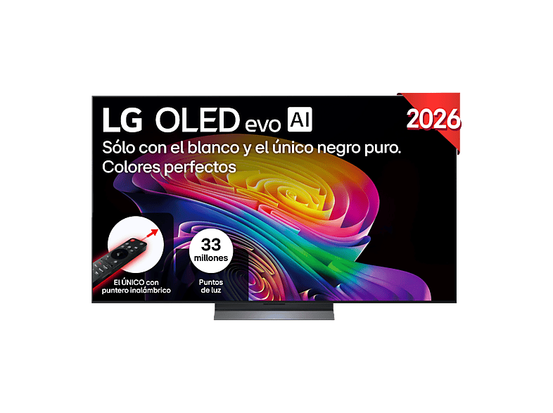 LG OLED65C65LA — TV OLED 65", Negro, OLED evo 4K, Procesador Inteligente α11 AI Processor 4K Gen3, Smart TV